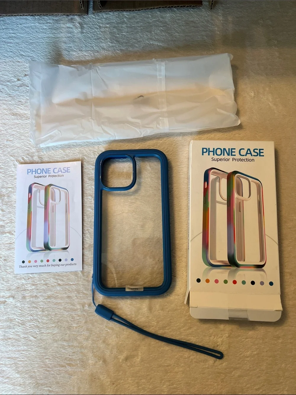 iPhone 13 Pro Max Blue Protective Phone Case with Wrist Strap